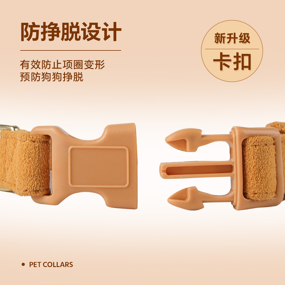 Transfronterizos mascotas de lana collar conjunto de cuerda de tracción suave piel de algodón microfibra ecológico collar de perro cuerda de perro