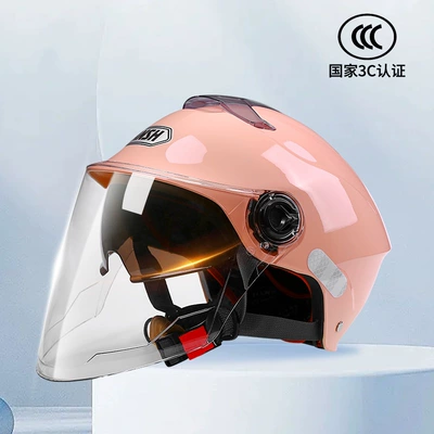 Motosiklet kaskı (dəbilqə), New National Standard 3C Certified Electric - 3c-x1-double-mirror-cherry-powder-hd-lens