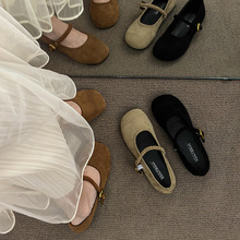 复古博肯鞋女2025新款春秋单鞋平底软底奶奶鞋法式配裙子玛丽珍鞋