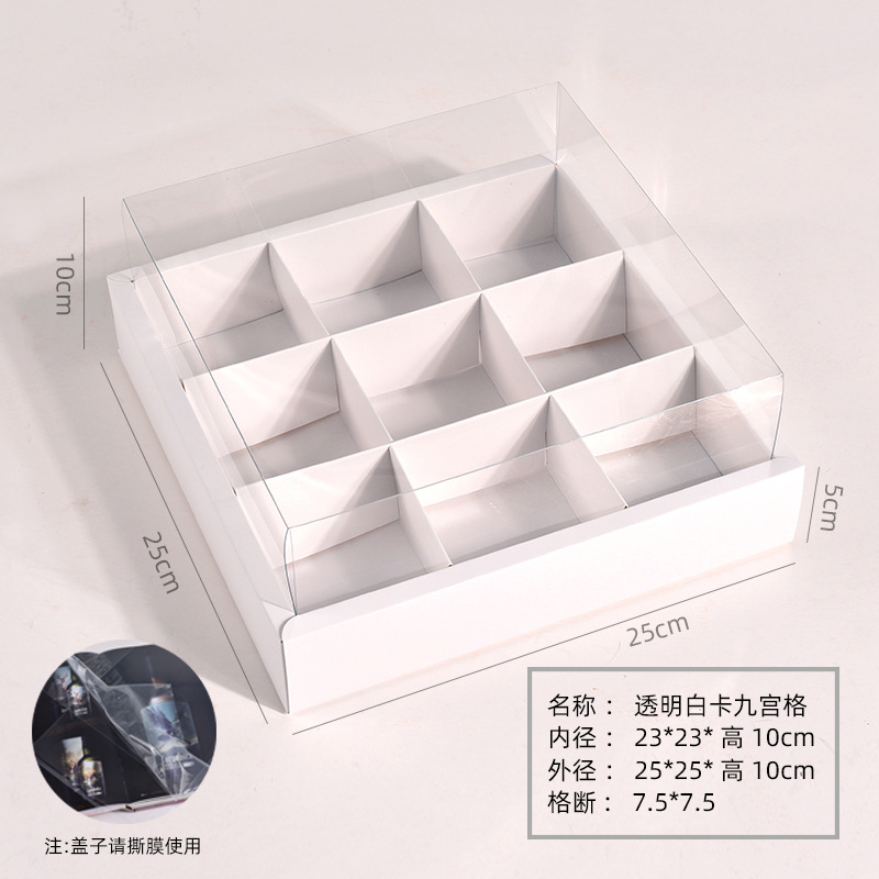 Cartasco blanco transparente de nueve cuadrados * cartón