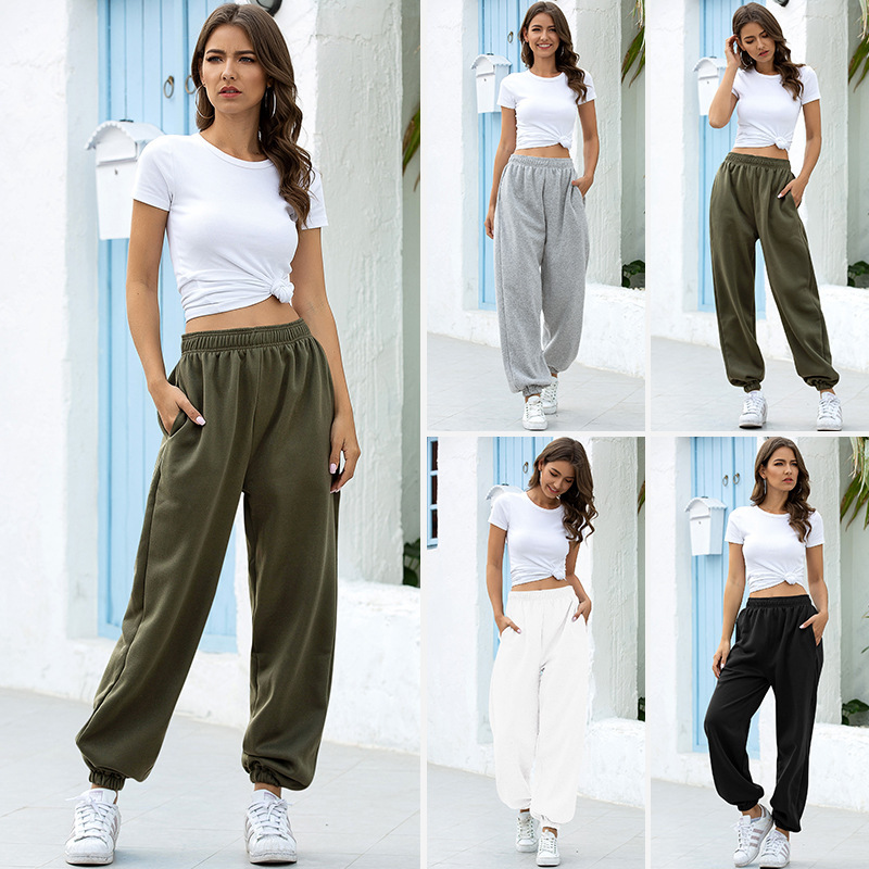 Sweatpants Pants Type Casual, Daily Occasion Regular Fit Fit Type Solid Color Pattern Women's Casual Daily Classic Style Sport Style Solid Color Full Length Sweatpants