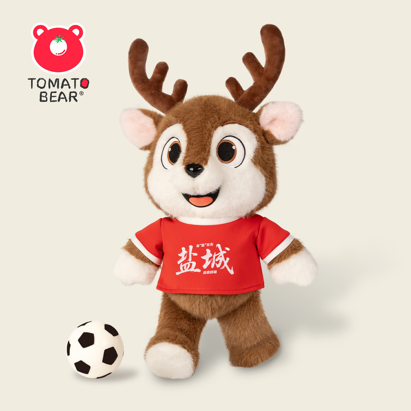 蘇州スーパーリーグ 塩城エルク人形 ランニングディアぬいぐるみ サッカーファンギフト サッカーアクセサリー|undefined