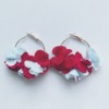Fresh cloth handmade, metal earrings, ring, jewelry, accessory, Korean style, flowered