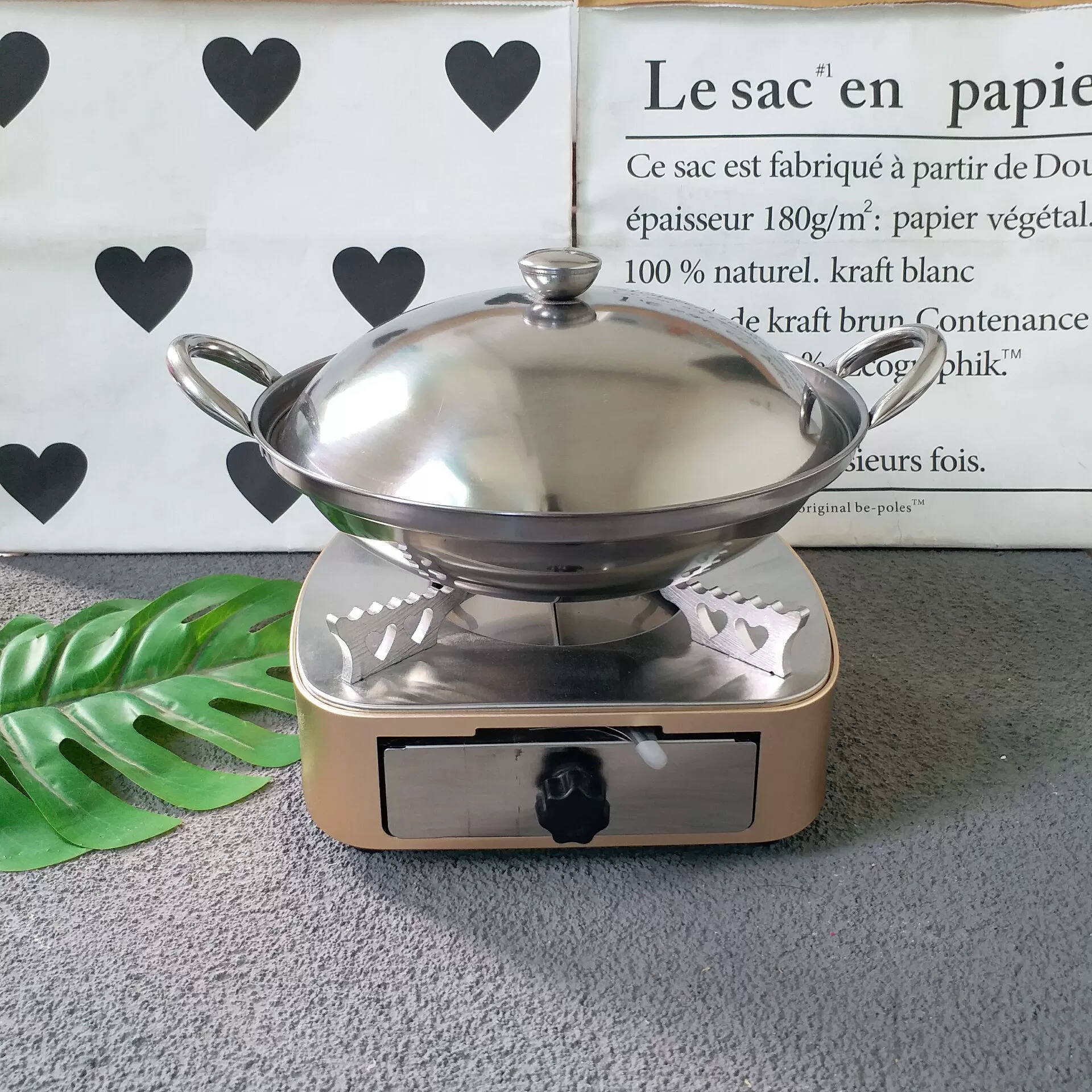 Сухой горшок из нержавеющей стали, винный дозатор, коммерческий бытовой маленький горячий горшок, утолщенный спиртовой горшок с крышкой, горшок с защитой от перелива