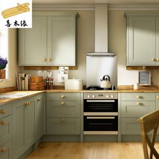 Nanjing Modern Simple Solid Wood Cabinet Integral Kitchen Solid Wood Door Cabinet Stove Decoration Design