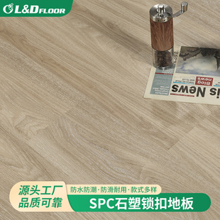 SPC石塑锁扣地板 室内仿木纹简约奶油风防水石塑塑料环保spc地板-阿里巴巴