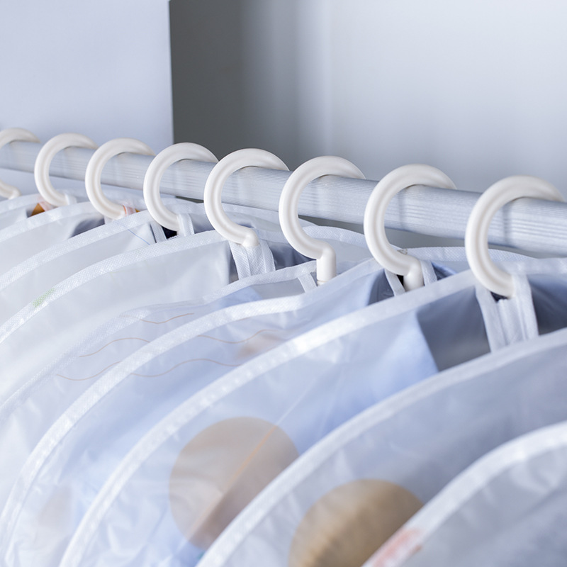 Ropa transparente cubierta de polvo bolsa de polvo no tejida traje cubierta abrigo bolsa de polvo de ropa peva almacenamiento de ropa