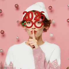 Amazon 新しい 2026 デジタル クリスマス メガネ クリスマス パーティー装飾用品 写真小道具 ベリー メガネ