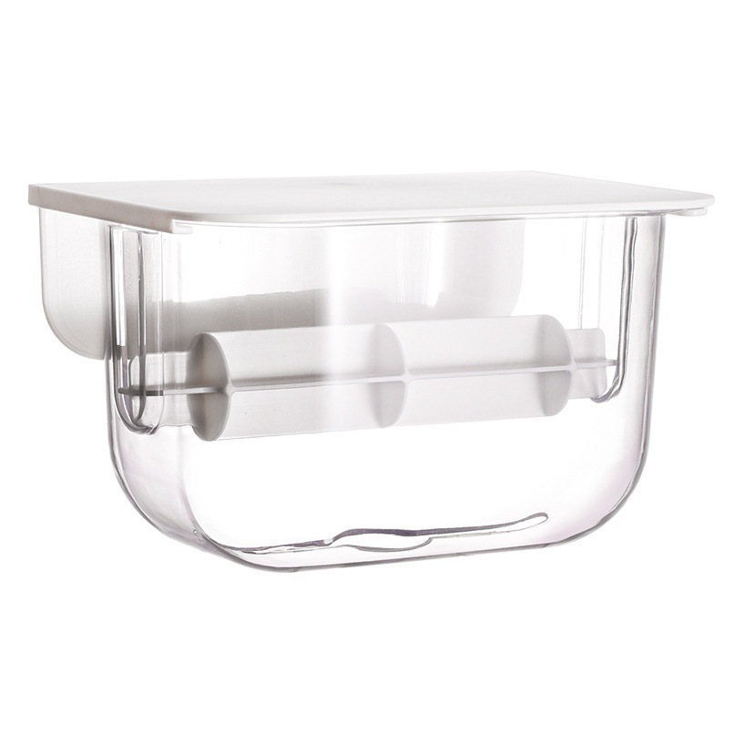 Hips+Pet Punch-Free Roll Paper Towel Box with Storage Shelf, Bathroom Kitchen Storage Rack for Washbasin and Toilet