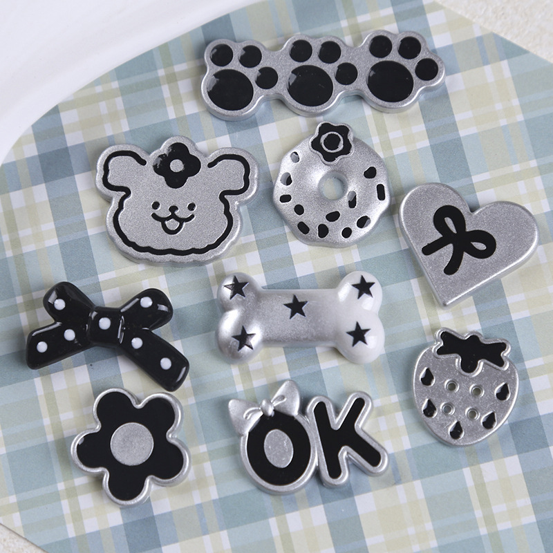 High-End Matte Silver Puppy Love Flower Jewelry Accessories Hair Accessories Clogs Handmade Materials Wholesale Manufacturers Direct