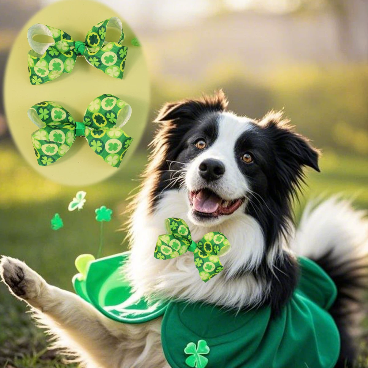 Зажим для волос с галстуком-бабочкой для украшения заколки для волос с ирландским принтом