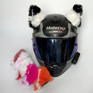 Internet celebrity helmet decoration motorcycle motorcycle helmet full helmet accessories plush cat ear strap Bell words ski helmet Universal