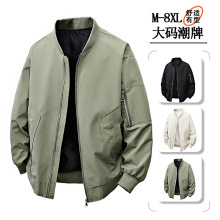 M-8XL新款大码夹克男 棒球服男 美式飞行服加肥加大胖子装宽松公