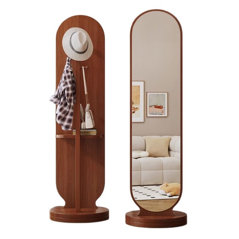 Espejo de prueba dormitorio de niñas dormitorio móvil percha de ropa todo el cuerpo espejo de suelo espejo de vestir giratorio doméstico