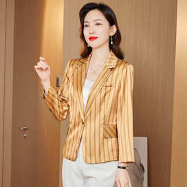 真丝西装外套女2024春秋夏高级感职业装桑蚕丝气质小西服上衣批发