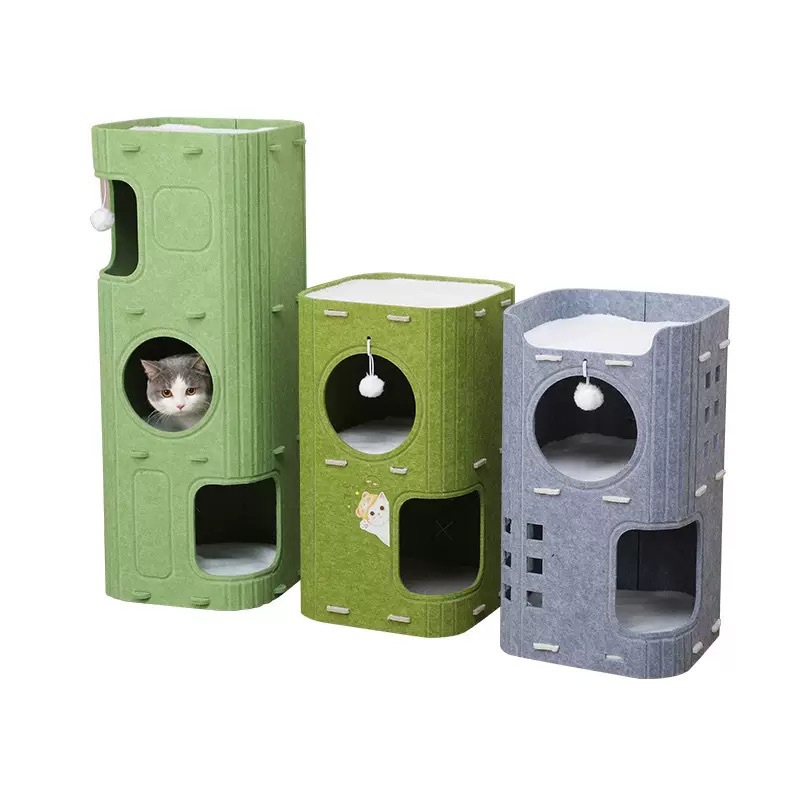 Nido de gatos de árbol, cuatro estaciones de uso general, gato multicapa, gato de árbol, gato de agarración, gato de mascota