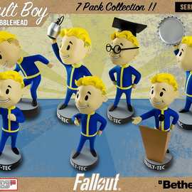 辐射4 辐射小子 Fallout Q版1代7款摇头人偶 Vault Boy 盒装公仔