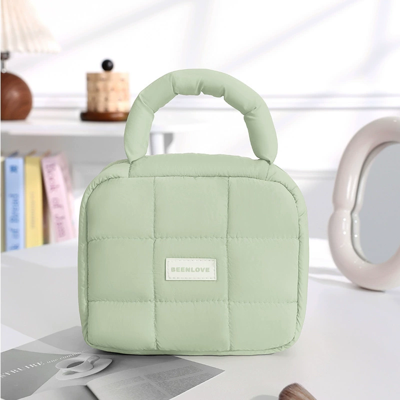 Handheld cosmetic bag, capacious organizer bag, storage bag for traveling