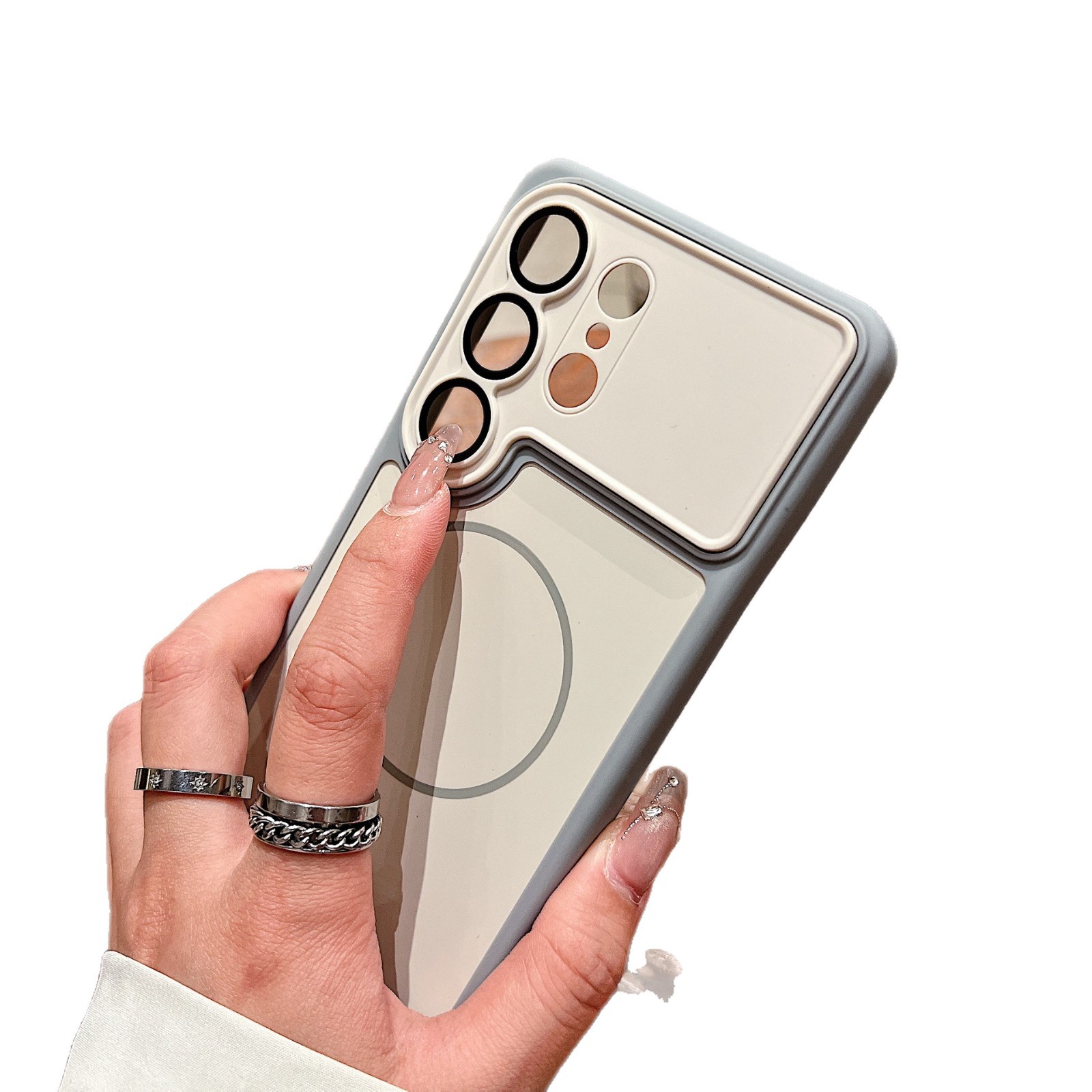 Transfronterizo aplicable Samsung S26ULTRA estuche de teléfono móvil de alto nivel esmerilado color de la piel absorción magnética S26P cubierta de protección contra caídas