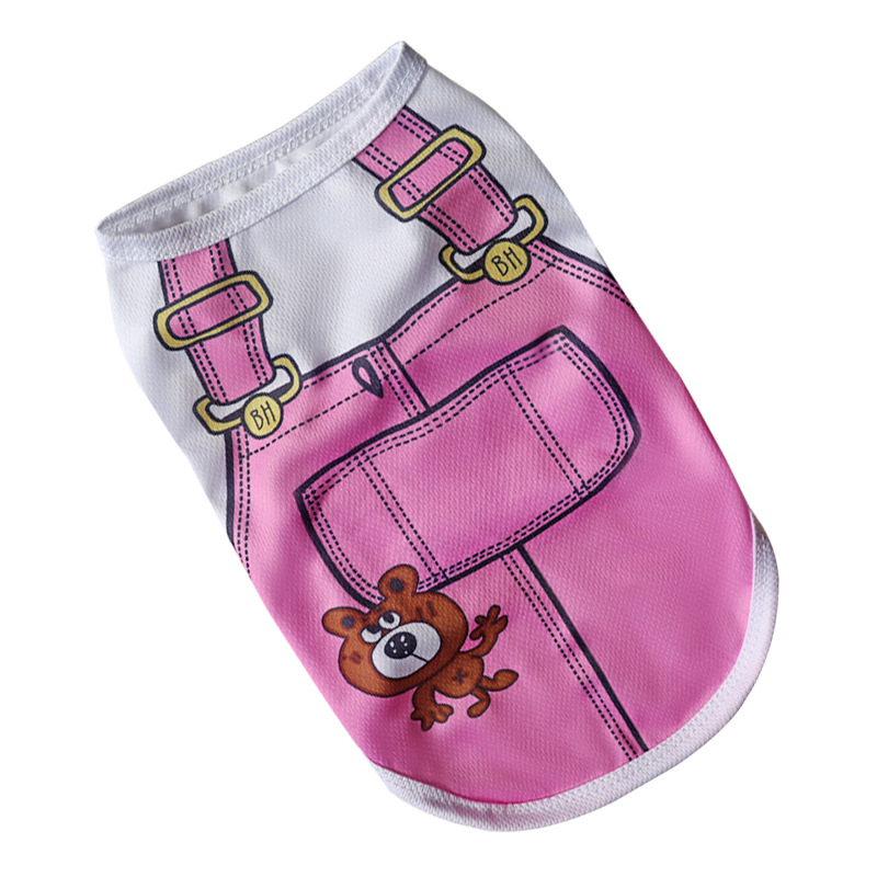 핑크 서스펜더 스커트 만화 조끼-