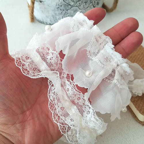 Lace accessories handmade diy mesh clothes baby clothes curtain clothing pleated decorative fabric skirt hem