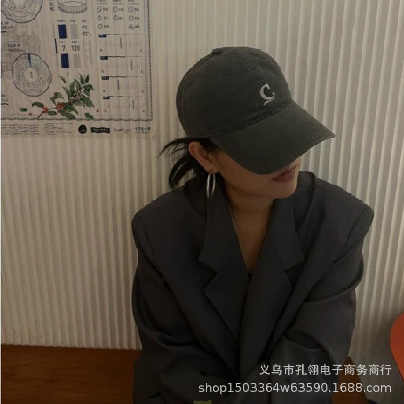韩系时尚潮牌字母刺绣棒球帽女春秋季户外街头显脸小鸭舌帽防晒帽|undefined