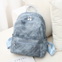 简约双肩包女2024夏季新款时尚大容量旅游背包学院风休闲学生书包