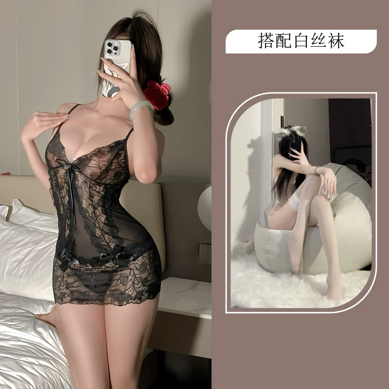 Сексуальная коллекция Pure Desire кружевная ночная сорочка, интересное соблазнительное нижнее белье, прозрачная юбка с подвязками, вырезы и ажурные элементы