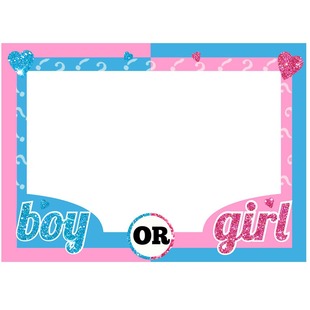 BOY & GIRL Baby Birthday Party Pink Blue Paper Photo Frame Boys and Girls Party Photo Props