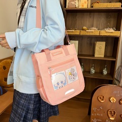 2025新型日韓小清透明トートバッグ学生甜美風斜め掛け少女可愛いシンプルなショルダーバッグ