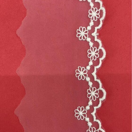 Japanese version cotton mesh lace white small floral embroidery women's children's clothing decoration hand lace accessories width 5.5cm
