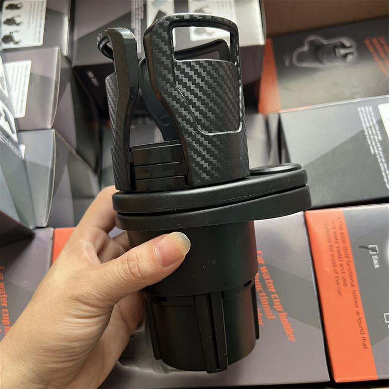 Cross-Border Hot-Selling Multifunctional Car Water Cup Holder, One-Point-Two Rotatable and Stretchable Carbon Fiber Car Beverage Holder