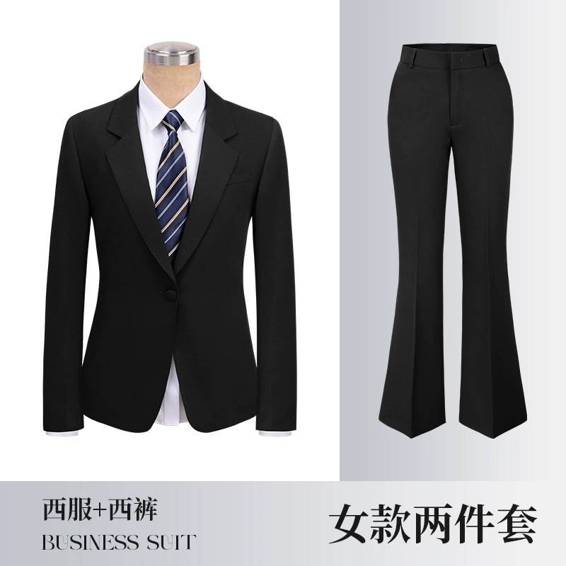 High-end black green suit, jewelry for work