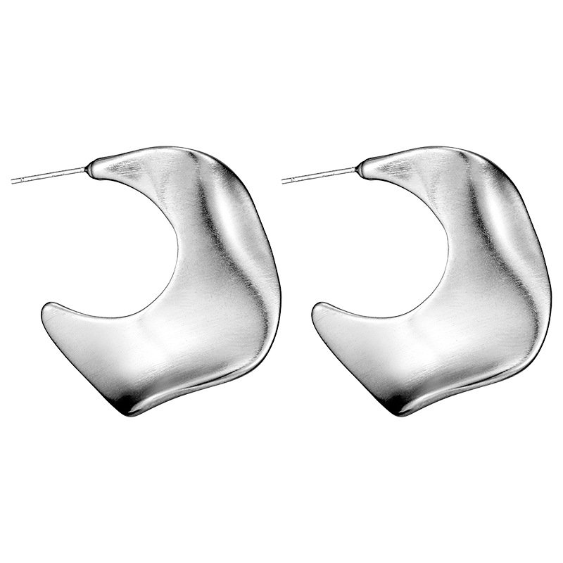 Retro geometric design golden matte high quality elegant earrings