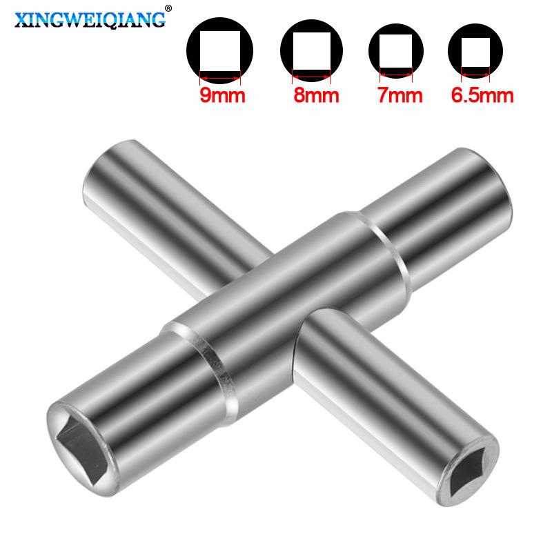 Wholesale 4 in 1 silver wrench manual bathroom wrench hardware tools square wrench cross faucet wrench