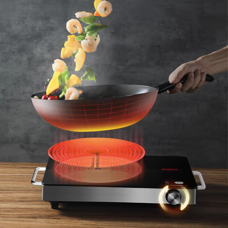 Smart Electric Ceramic Stove With Black Crystal Panel And Shell_voghion.com