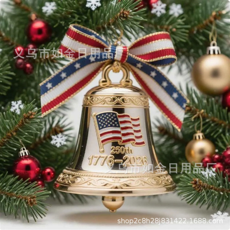 跨境新款250th Anniversary Bell Ornament250周年圣诞纪念钟饰|undefined