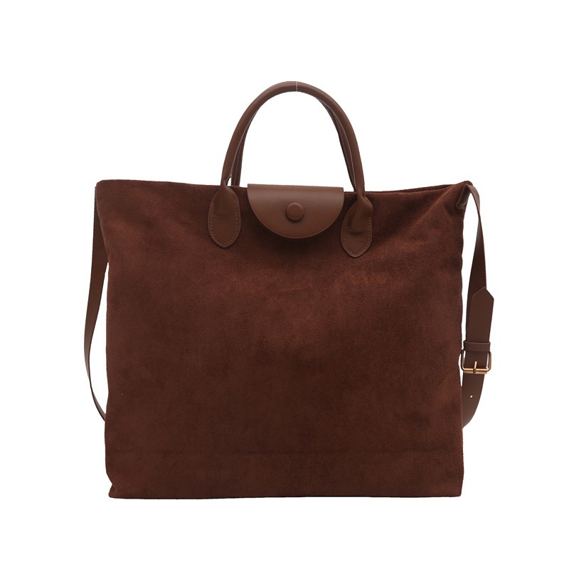 Bolsa de mano de peluche de gamuz para mujeres 2024 nuevo otoño y invierno mirad retro bolso de hombro de gran capacidad tote