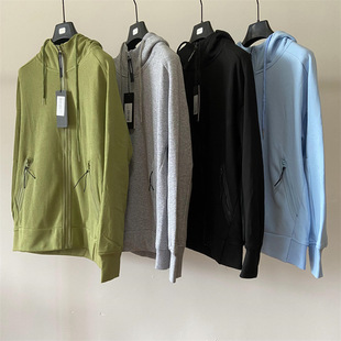 Cross-border Men's CP Solid Color Cardigan Jacket Hooded Korean Style Casual Youth Thickened Casual Sweater