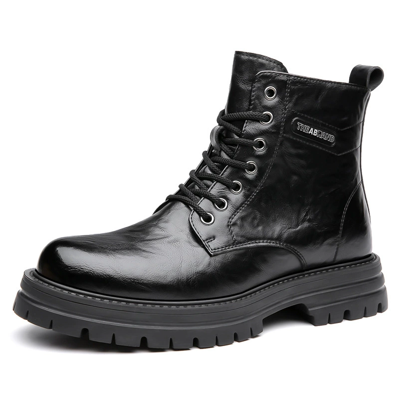 Martens‑style ankle boots, British/English look with side zipper, mid‑length low boots