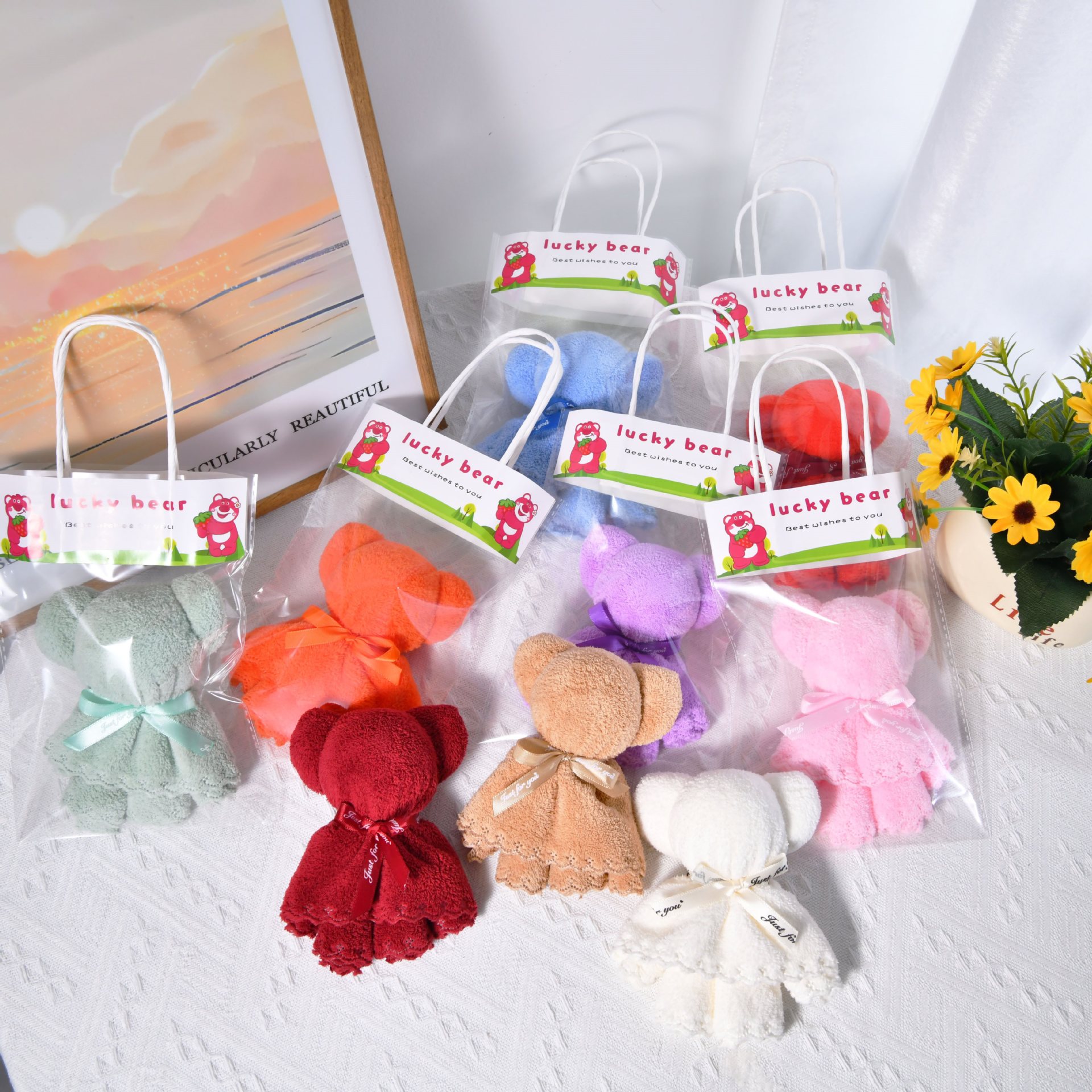 Nueva toalla de oso, regalo de mano, cumpleaños, luna llena, regalos de boda, regalos de apertura, regalos de regalo