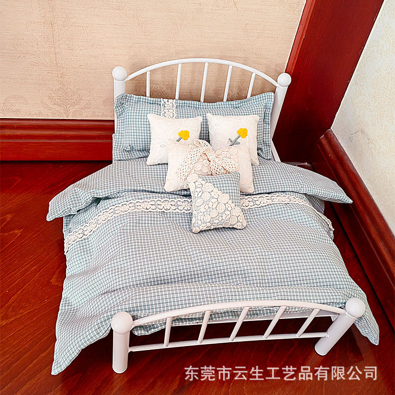 bjd三分四分娃娃家具可拆白色娃床道具过家家玩具床玩具娃娃床品