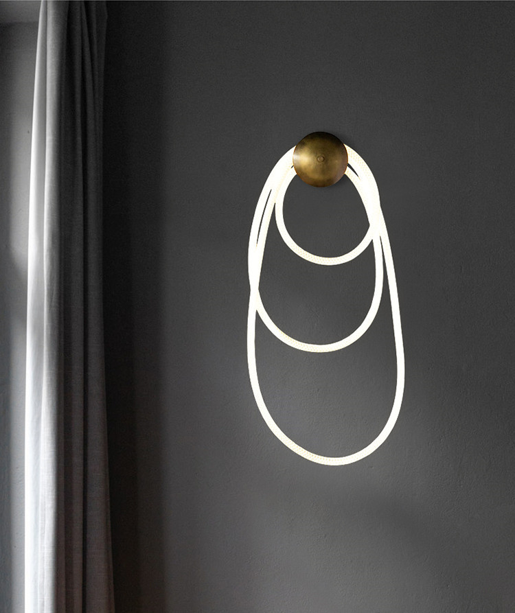 2025 nueva luz de pared minimalista de notas creativas lujosas pared de fondo de sala de estar decoración de escaleras de pared colgante italiana lámpara de pasillo