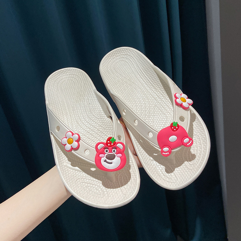 Flip-Flops mujeres de verano al aire libre de dibujos animados casa interior natación antideslizante baño chanclas zapatillas de agua húmeda para estudiantes