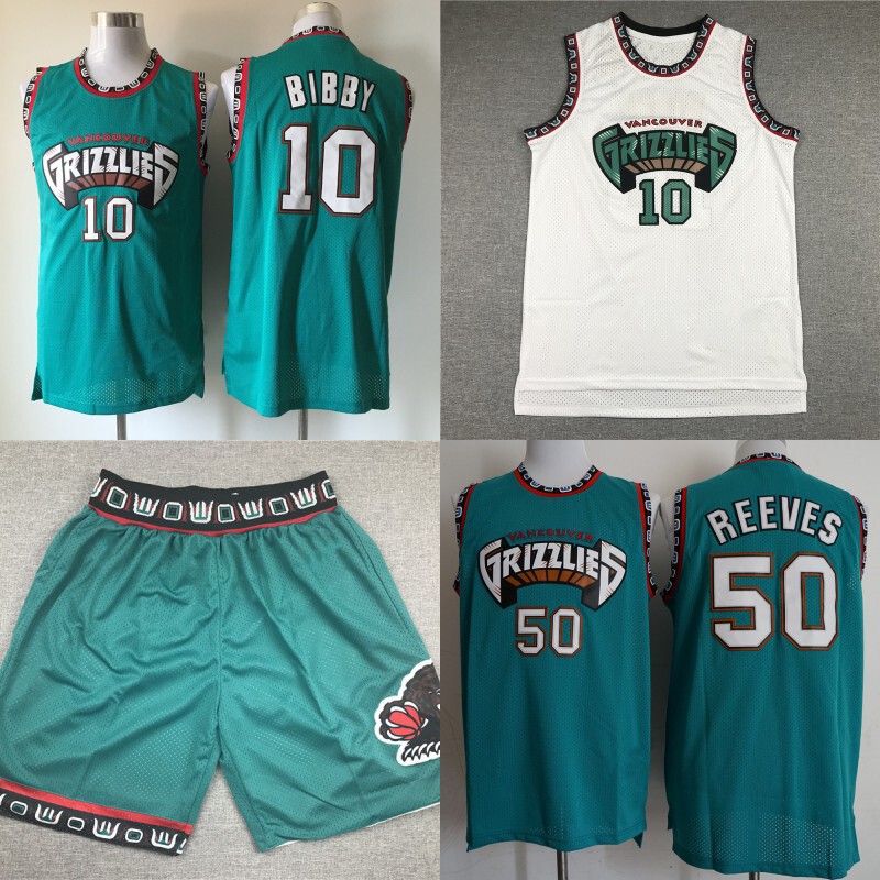 Basketball jersey 12# Grizzlies 10# Bibi 50# embroidered basketball suit Grizzlies basketball pants