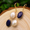 Advanced earrings from pearl, organic retro accessory, high-quality style, wholesale