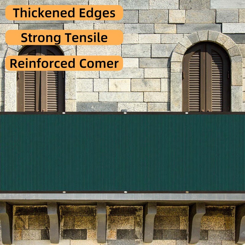 Outdoor dark green balcony privacy screen 90% shading rate garden shade net with eyelet terrace privacy fence