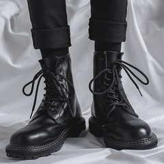 New 2021 Martin Boots for Men - New Korean Style High-Cut Men's Boots with Fleece - English Windproof Mid-Boots 6028-R