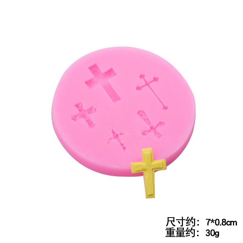 En stock tamaño de lote forma cruzada silicona molde creativo hornear fondant cake chocolate arcilla molde de cerámica suave