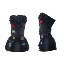 新款抹胸百褶裙刺绣套装MZ88656现货欧美跨境热卖时尚弹力裙套装